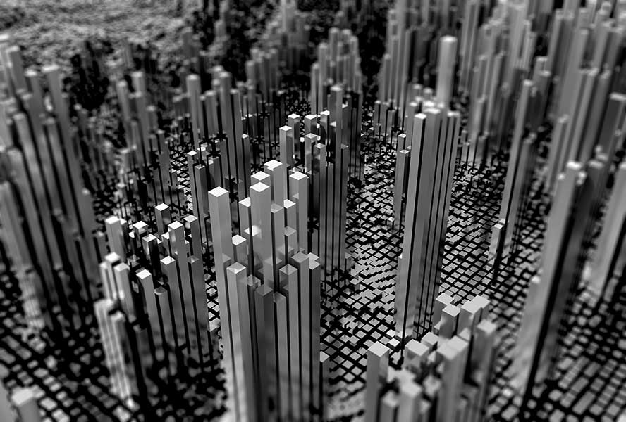 Finclair: FAQ - Futuristic landscape shiny cubes monotone