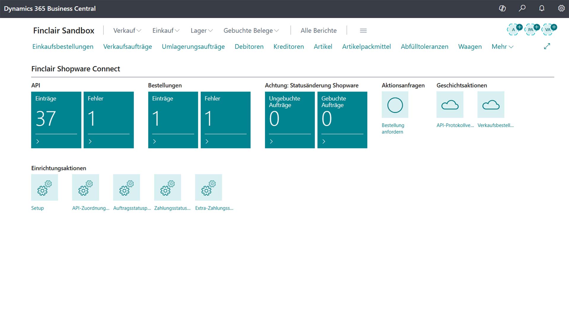 Finclair: Products - Shopware Connector